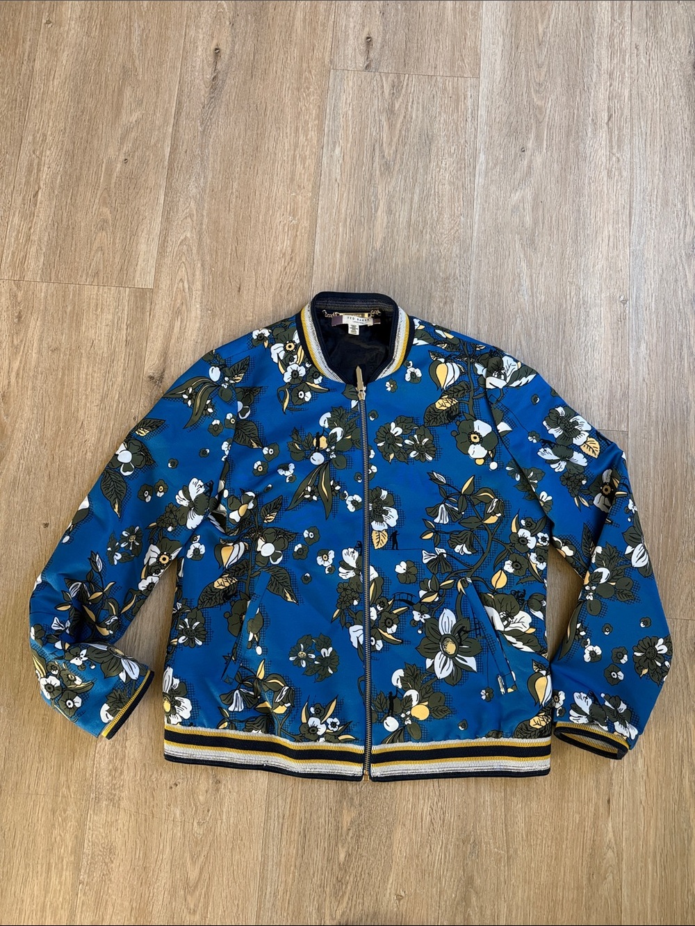 Ted Baker Blue Floral Bomber Jacket - 3